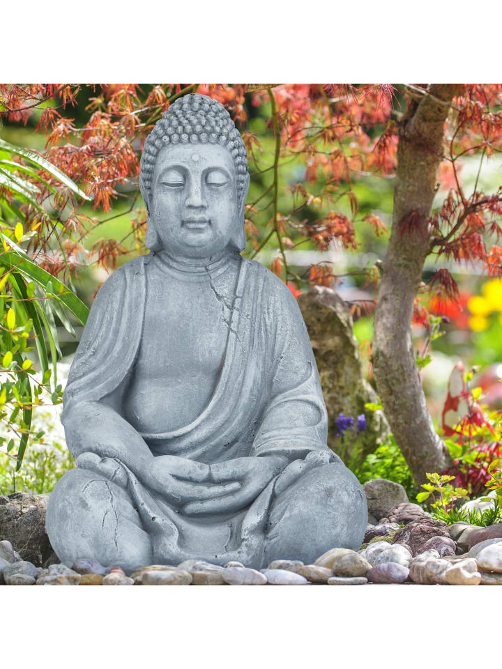 relaxdays Buddha Figur in Dunkelgrau - (H)50 cm günstig kaufen onesize