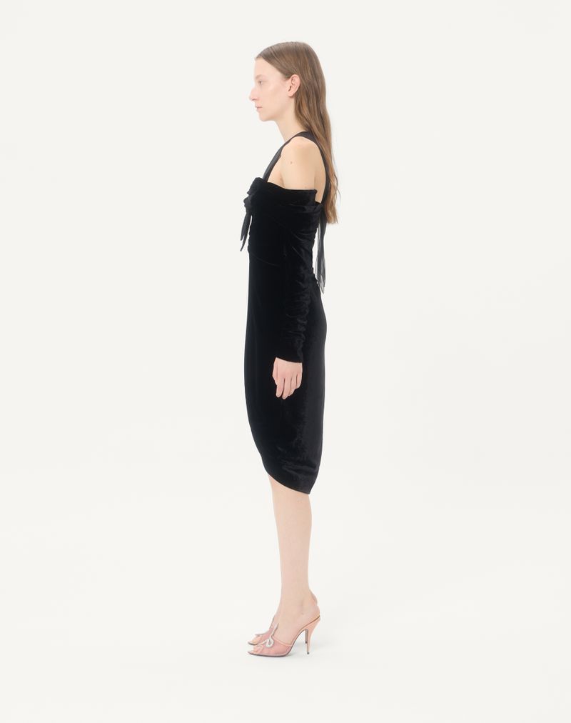 Vestido midi de veludo