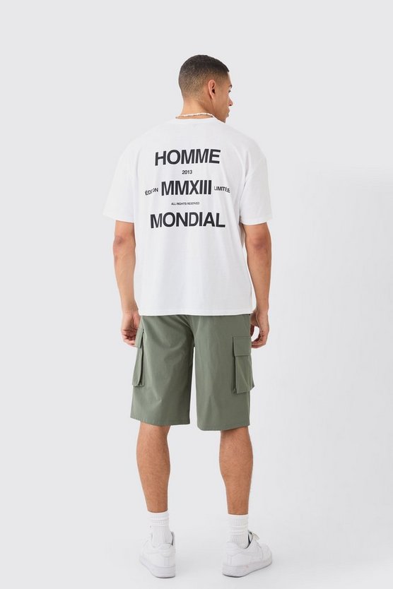 Lockere elastische Stretch-Shorts mit Logo