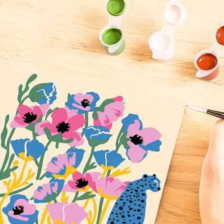 CreArt Bunte Mohnblumen - Malen nach Zahlen für Erwachsene