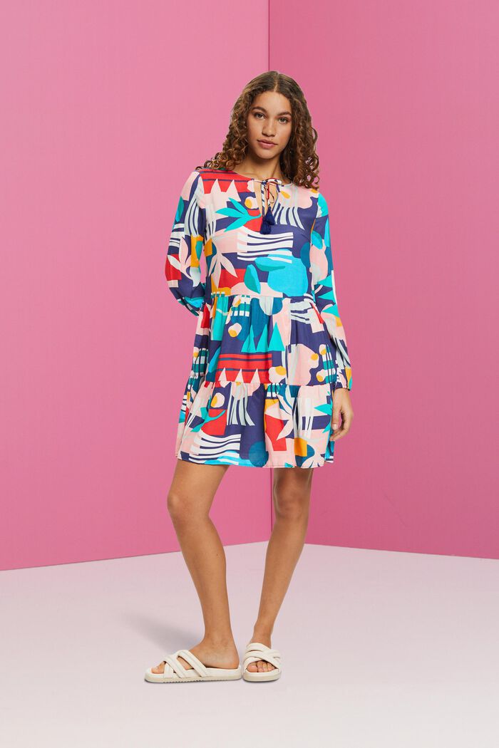 Strandkleid mit mehrfarbigem Print