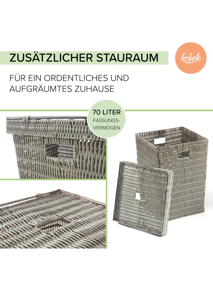 kobolo Wäschekorb GREYWASHBIN in Grau günstig kaufen onesize