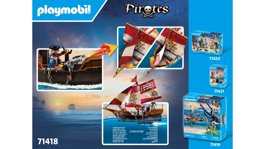PLAYMOBIL 71418 - Pirates - Kleines Piratenschiff