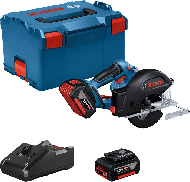 Bosch Blue 06016B8002 GKM 18V-50 Metall-Kreissäge 18 Volt 5,0 Ah Li-Ion in L-Boxx 06016B8001