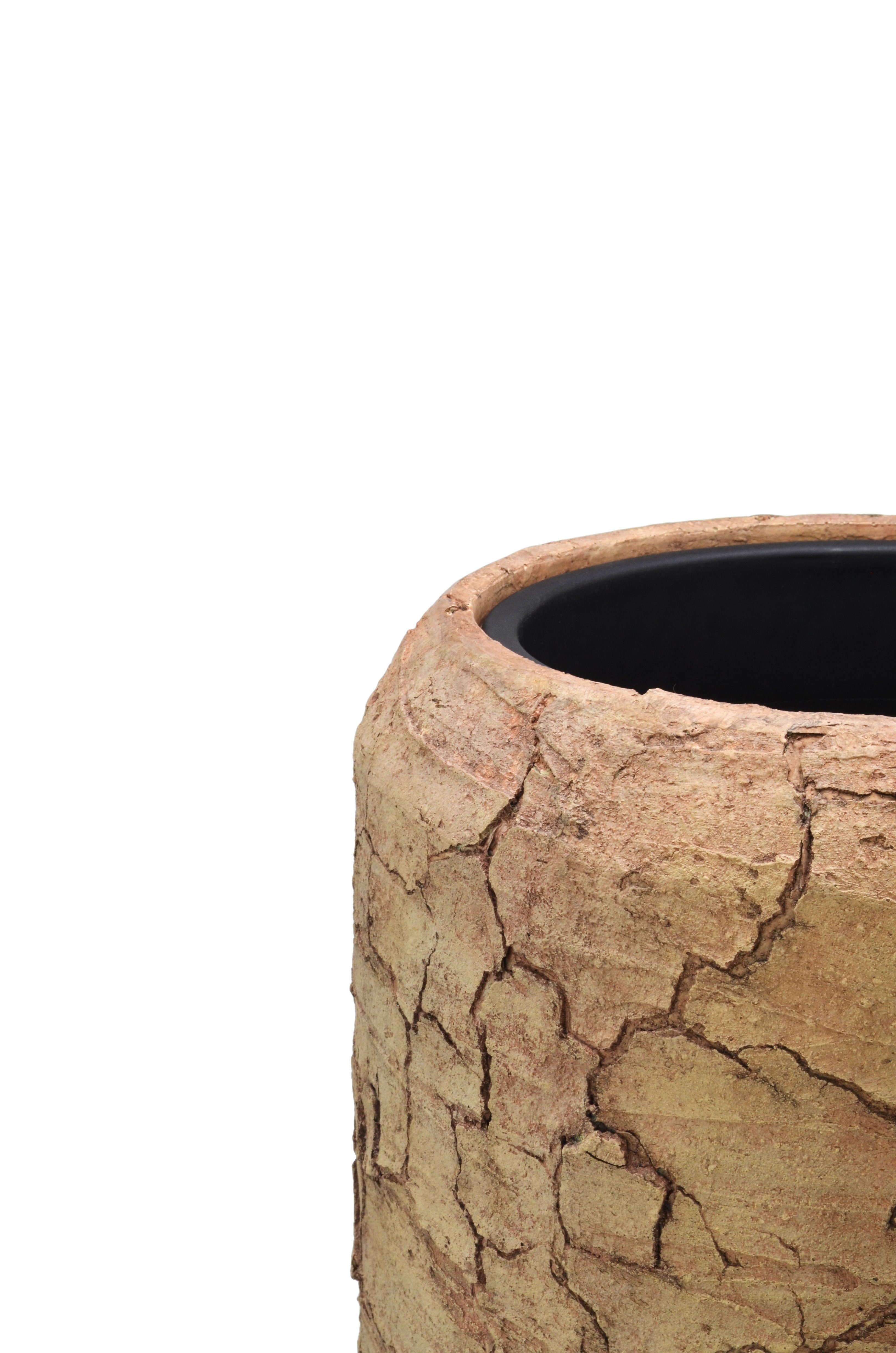 Flingora Bodenvase Brook, mit Einsatz - Fiberglas - Indoor - Cappuccino - Höhe 75 cm
