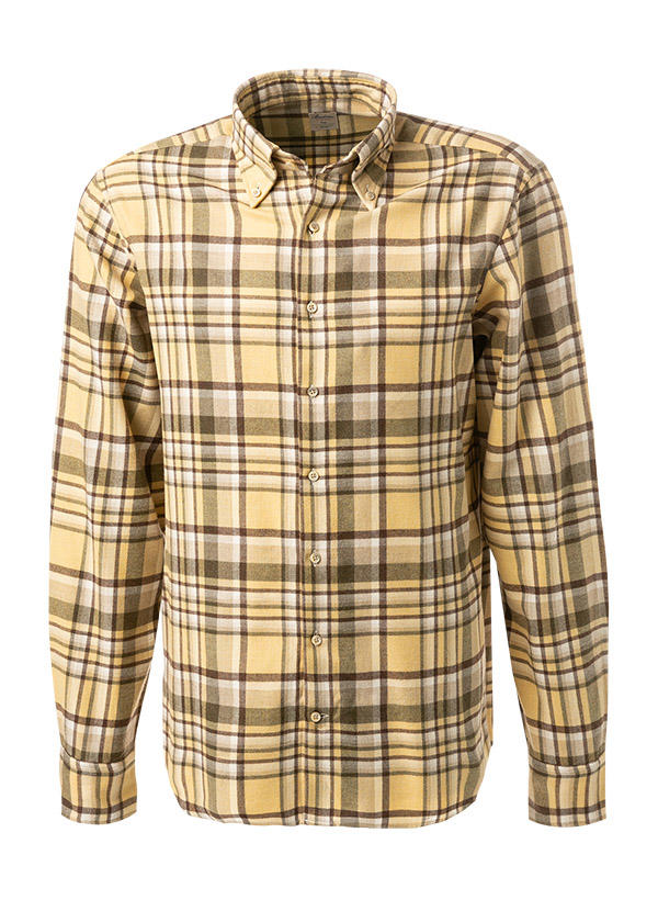 Stenströms, Hemd, Fitted Body, Flanell, senf-braun kariert