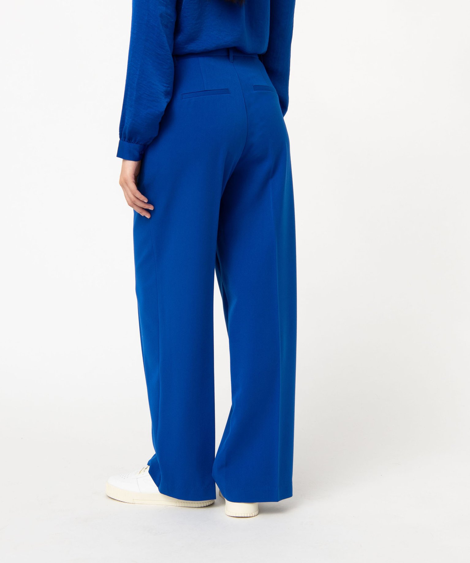 Pantalon de tailleur large femme bleu | GEMO
