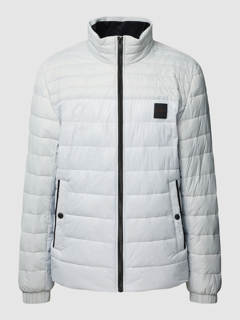 Steppjacke mit Stehkragen Modell 'Oden' in hellgrau