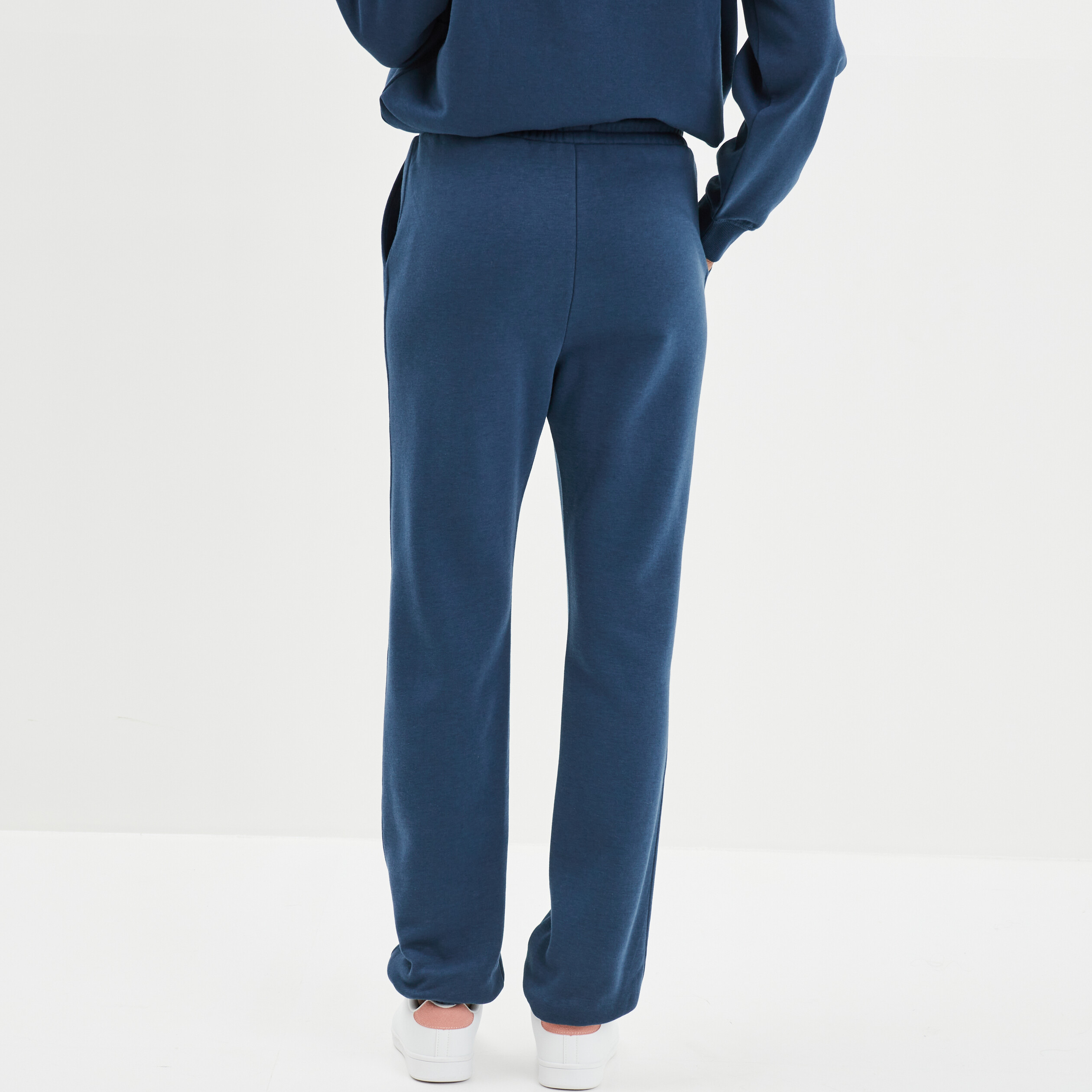 Pantalon jogging droit molleton bleu marine femme | La Halle