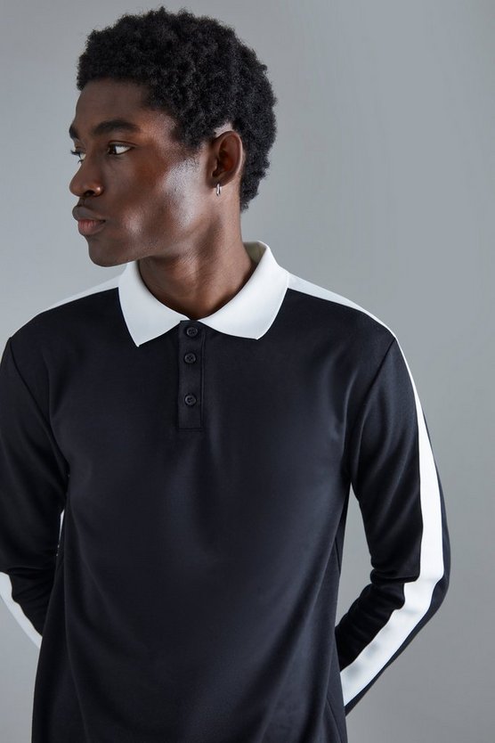 Langärmliges Slim-Fit Man Poloshirt