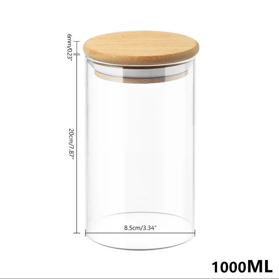 7Magic Vorratsdose Vorratsglas Set, (2000ml+550ml+550ml+1000ml+1000ml, 5-tlg), mit Bambus Deckel