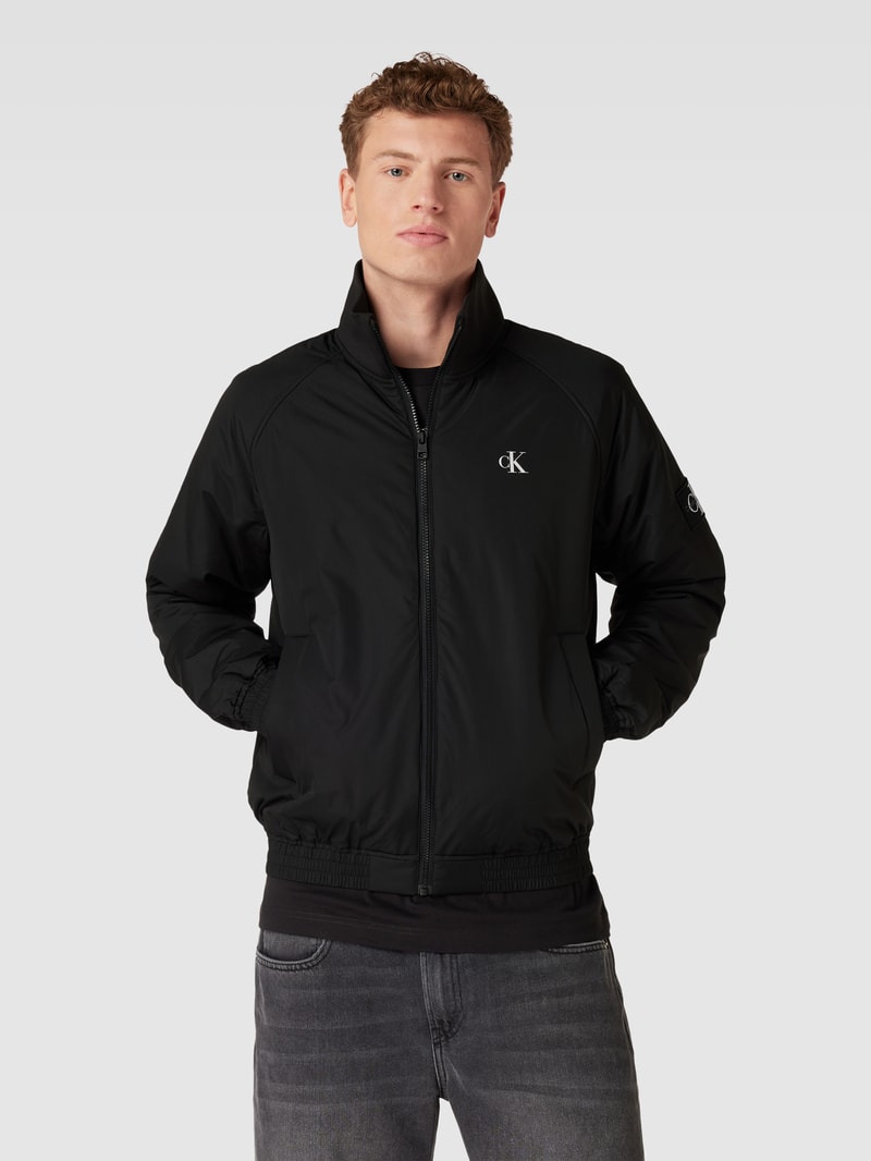 Bomberjacke mit Stehkragen Modell 'HARRINGTON' in black
