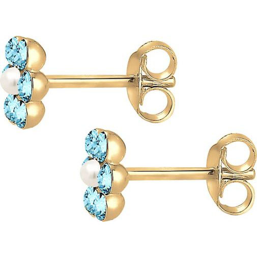 Elli Ohrringe Kinder Blume Floral Kristall 925 Silber