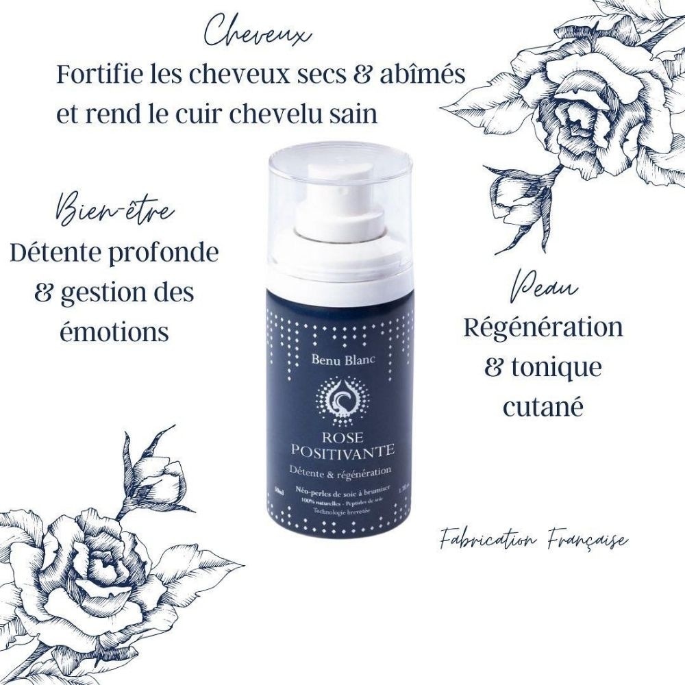 benu blanc Rose positivante Brume d'oreiller beauté