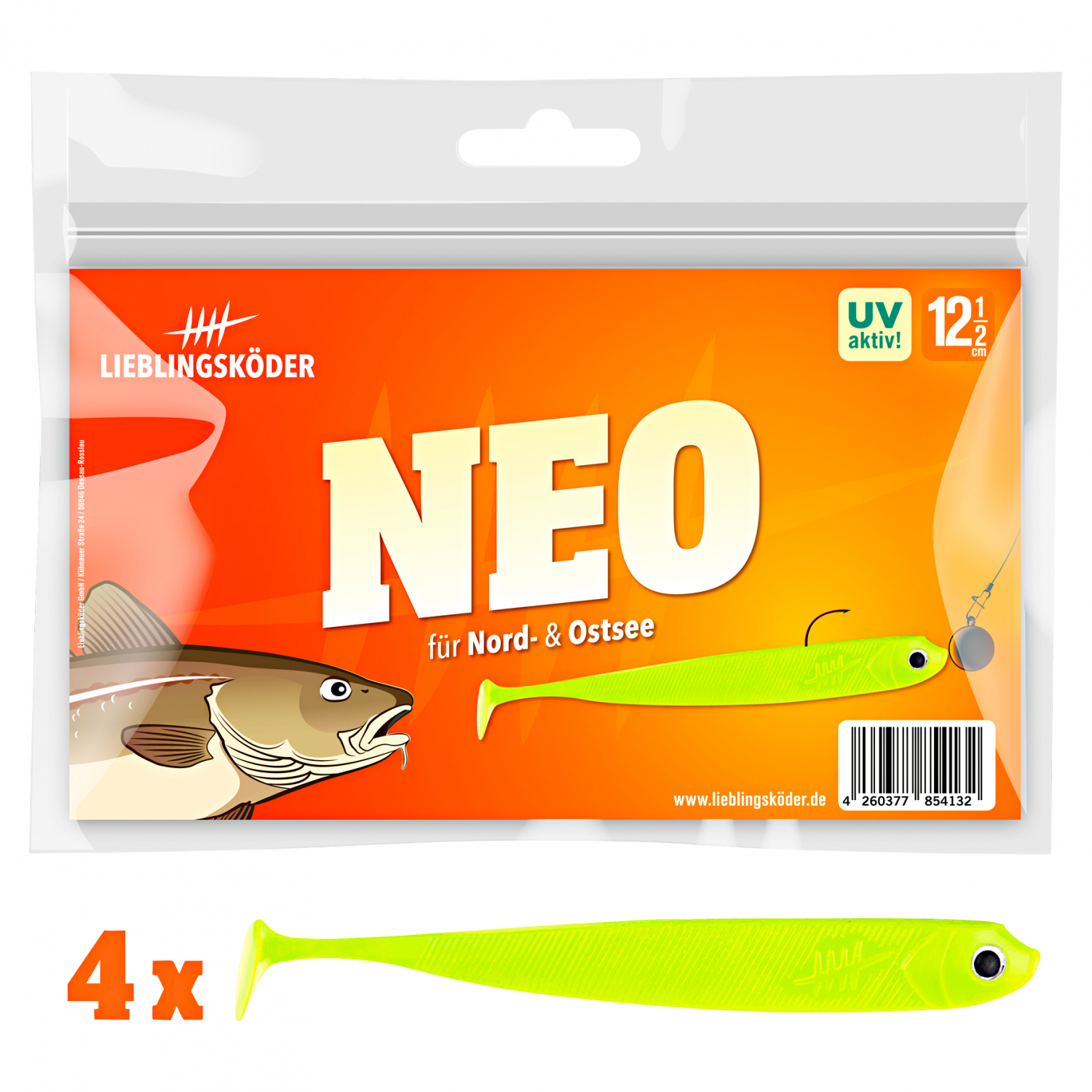 Lieblingsköder Gummifisch Zanderköder (12,5 cm, Neo)