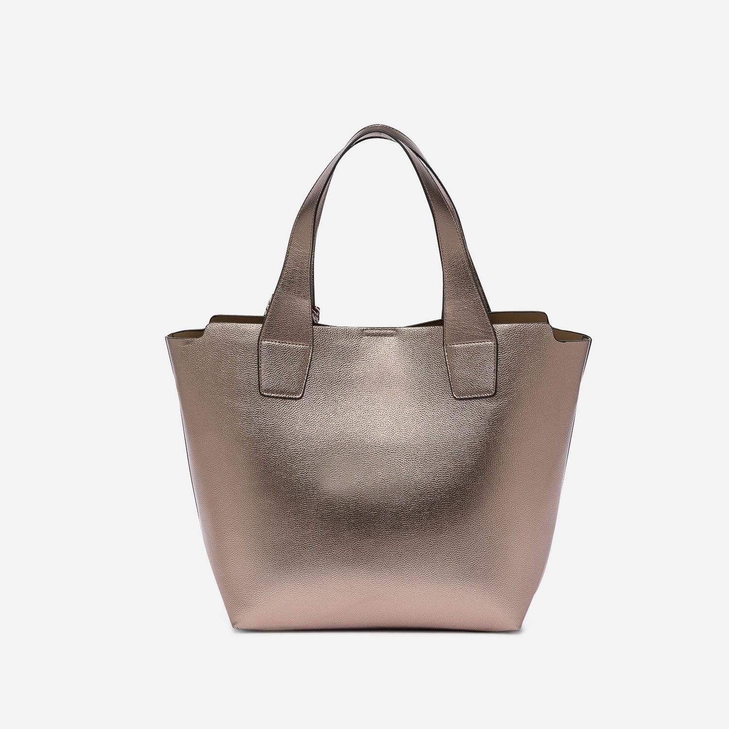 Sac cabas marron métallisé à noeud
