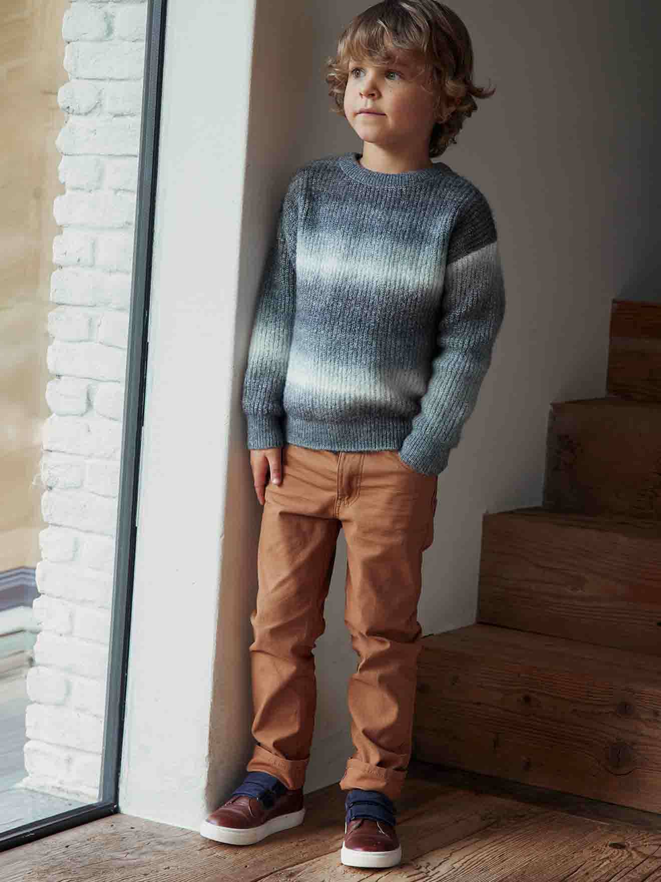 Vertbaudet Jungen Pullover mit Farbverlauf - grau meliert