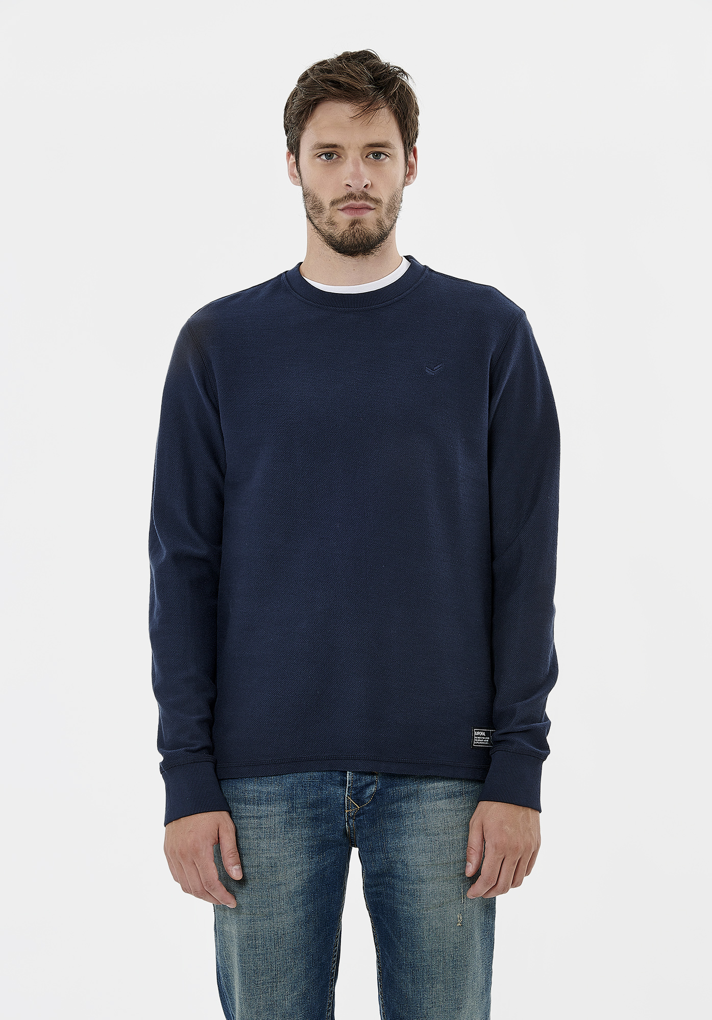 TAPOK  T-shirt bleu marine homme 100% coton
