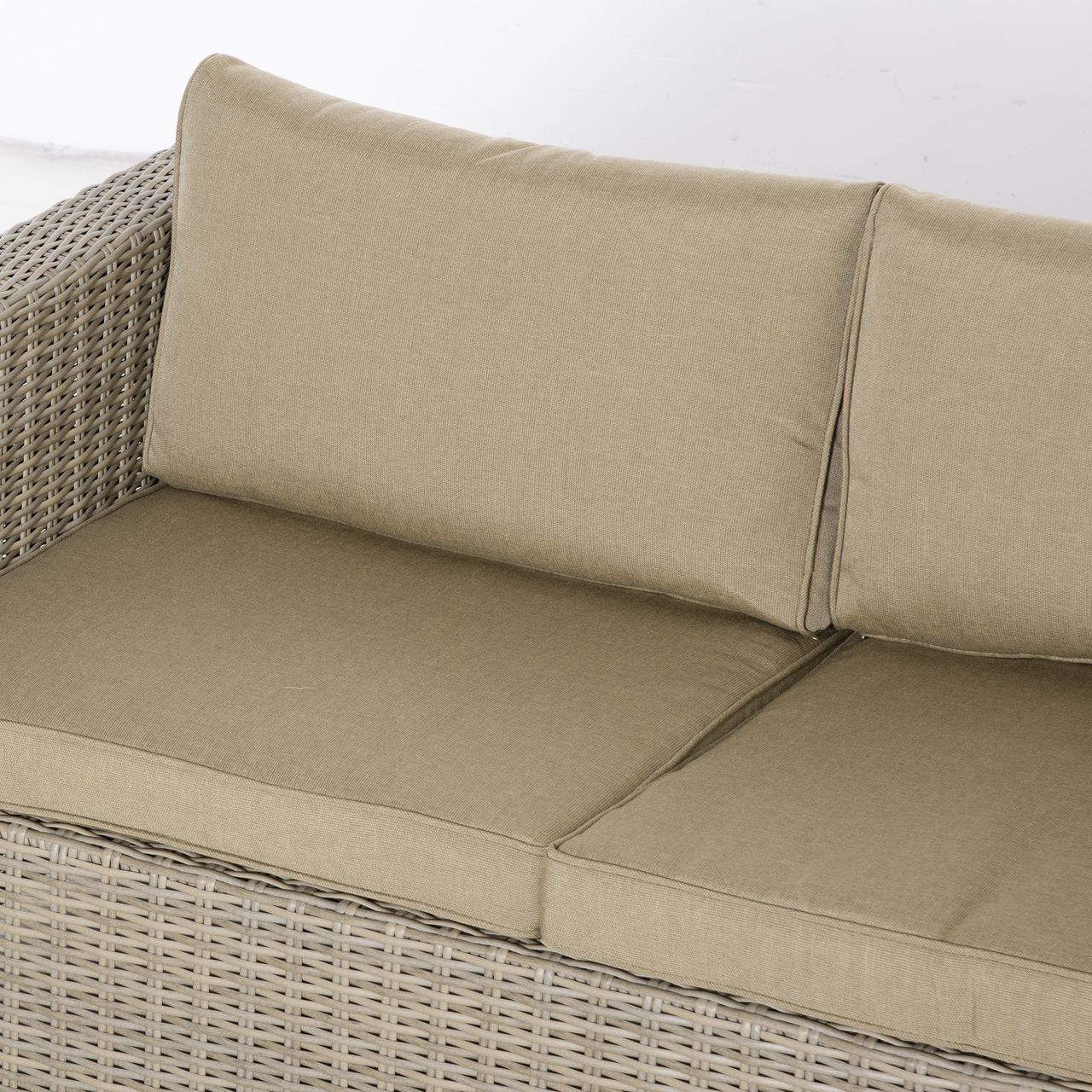 Outsunny 4-tlg. Polyrattan Gartenmöbel Set Gartengarnitur Garten-Set Sitzgruppe Loungeset Loungemöbel mit Couchtisch Sitzkissen Khaki Beige