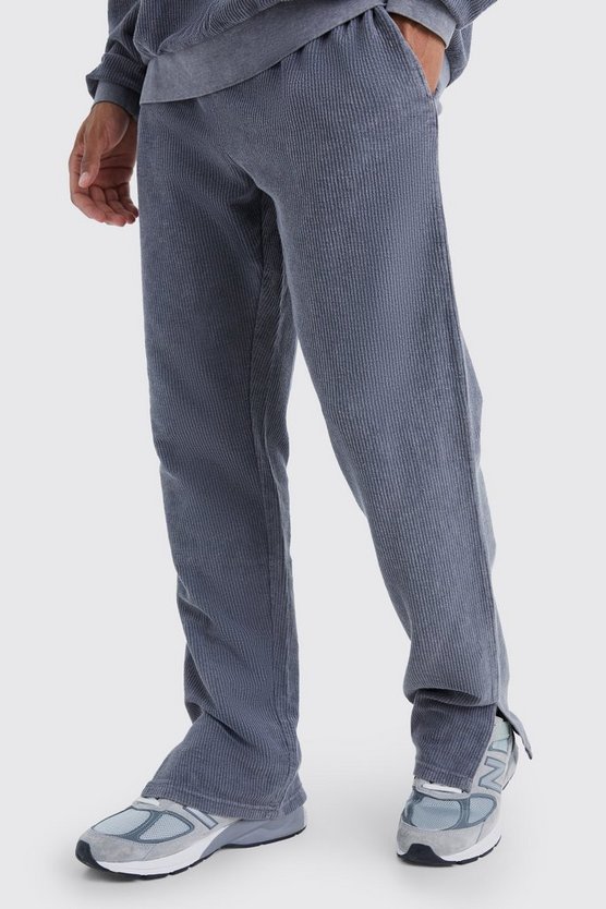 Cord-Jogginghose mit geteiltem Saum