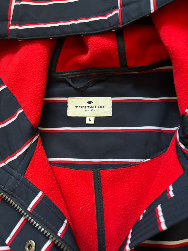 Tom Tailor Softshellmantel in Dunkelblau/ Weiß/ Rot günstig kaufen L