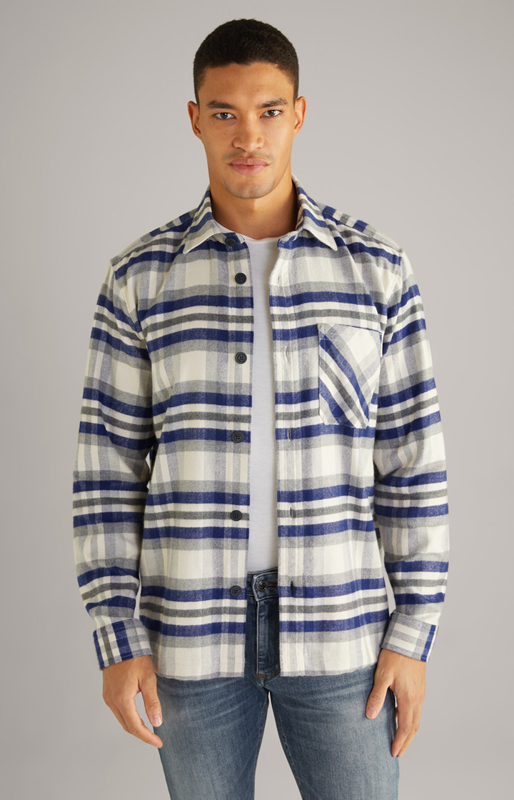 Flanell-Hemd Harvi in Navy/Beige kariert