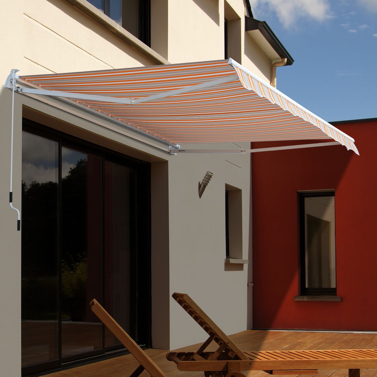 Outsunny Markise Alu-Markise Aluminium-Gelenkarm-Markise mehrfarbig (Modell2)