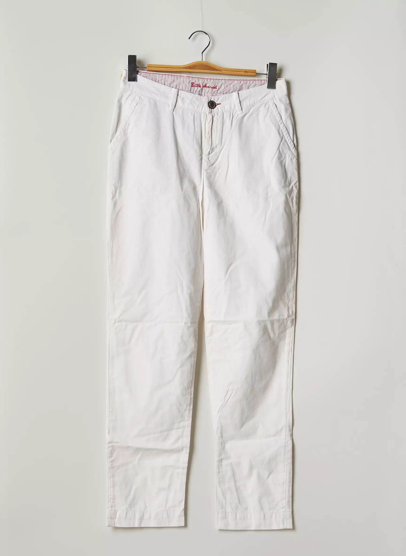 Little Marcel Pantalons Chino Femme couleur blanc