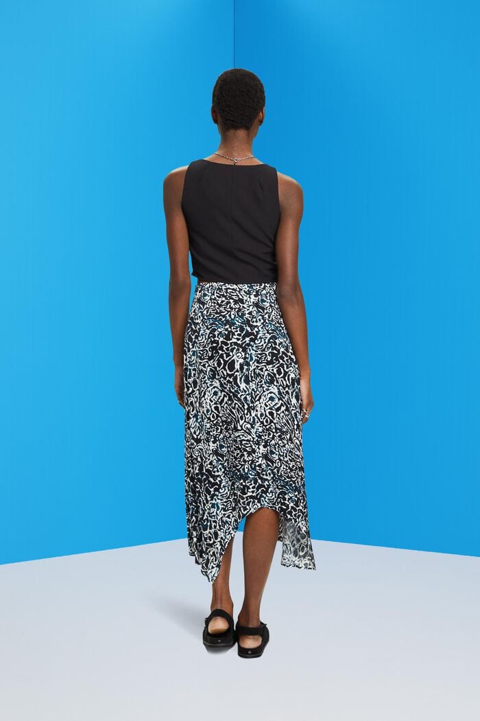 Asymmetrischer Satinrock mit Allover-Print