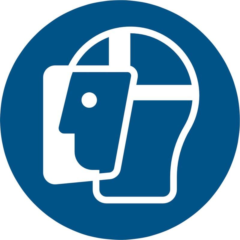 Djois Warnschild Gesichtsschutz benutzen Klebstoff, einschraubbar PP (Polypropylen) 10 (B) x 0,14 (H) cm 3 Stück
