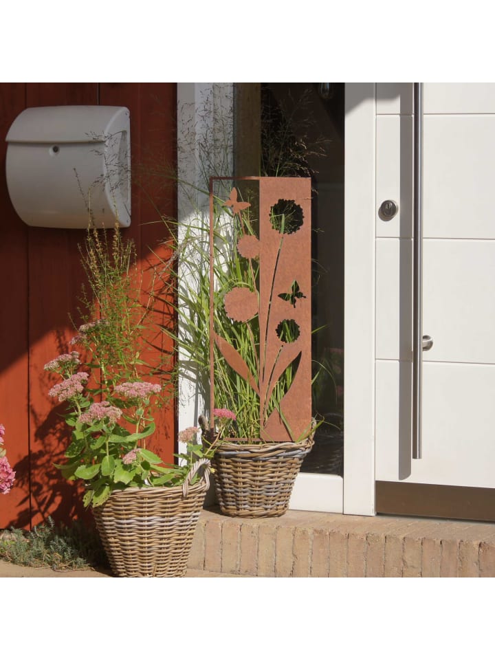 UNUS Gartenschild Rost Blumen in Braun günstig kaufen onesize