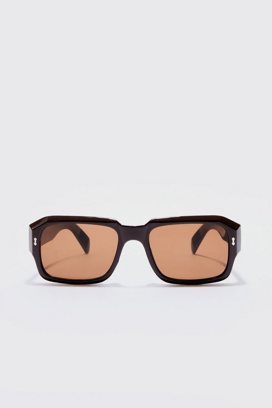 Braune eckige Plastik-Sonnenbrille