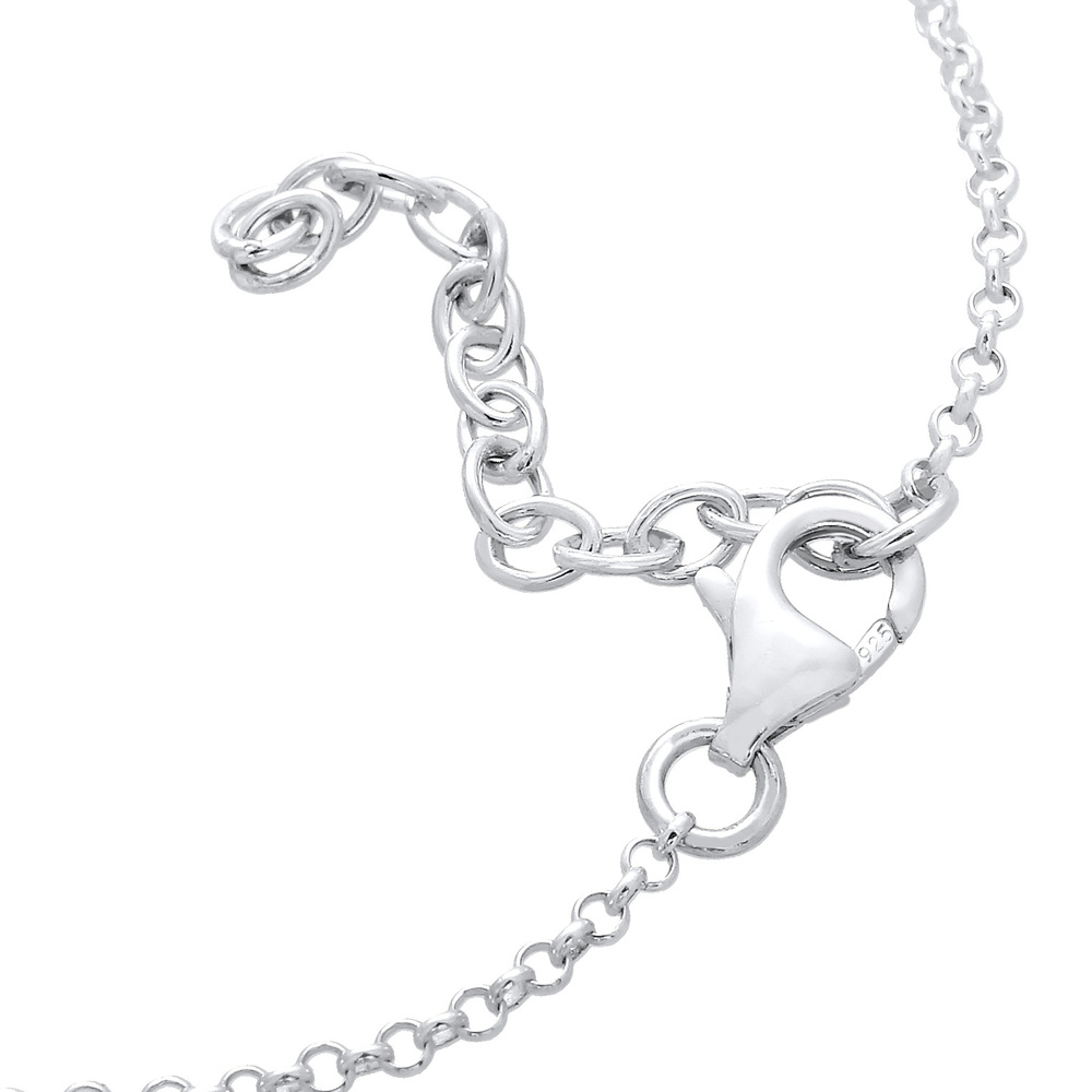Elli Elli Bracelet Globe Plaquette Pendentif Bracelet Femme - (925/1000) Argent Bracelet