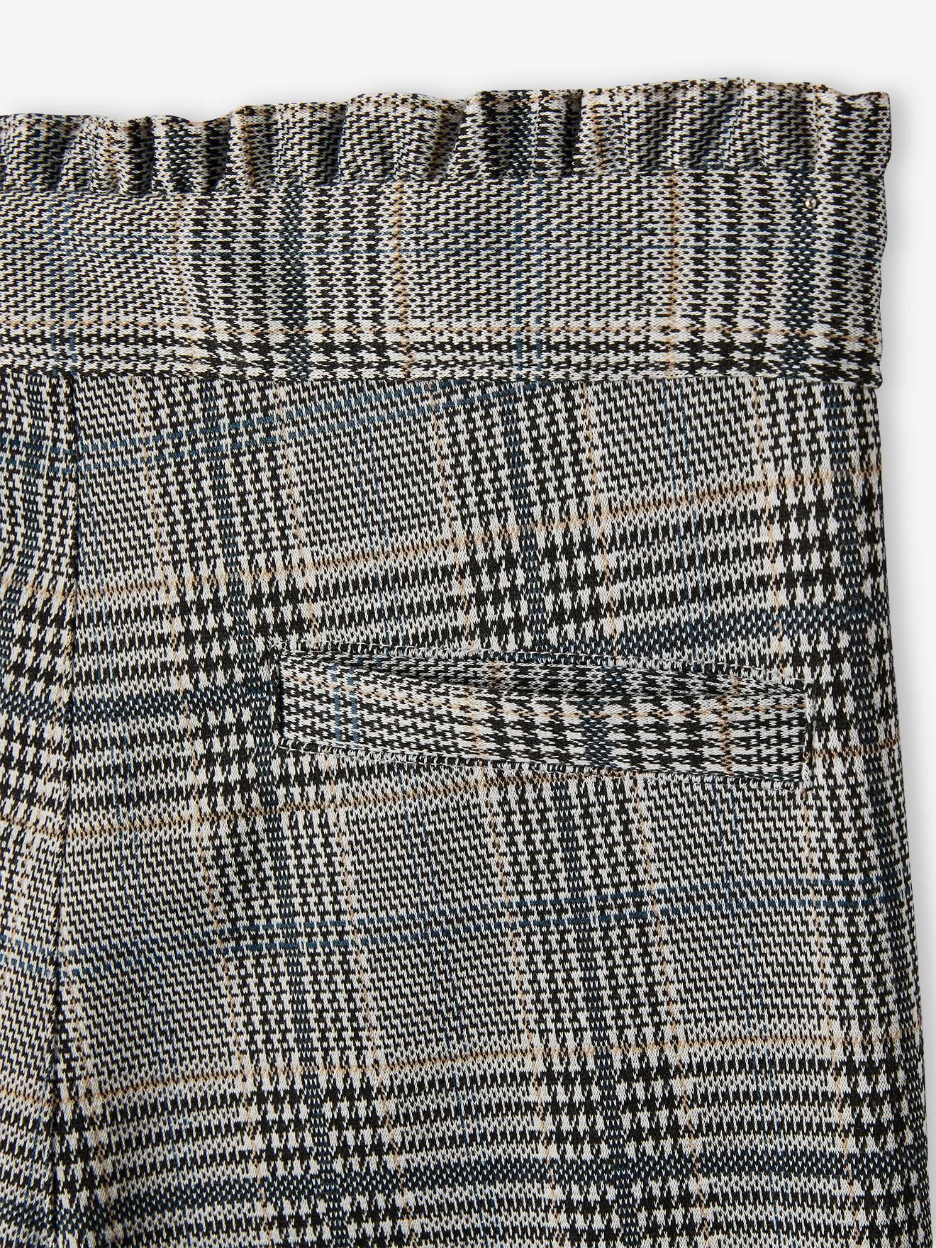 Vertbaudet Karierte Mädchen Hose, Woll-Optik Oeko-Tex - grau kariert