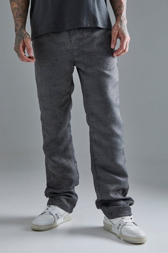 Strukturierte Slim-Fit Hose mit elastischem Bund