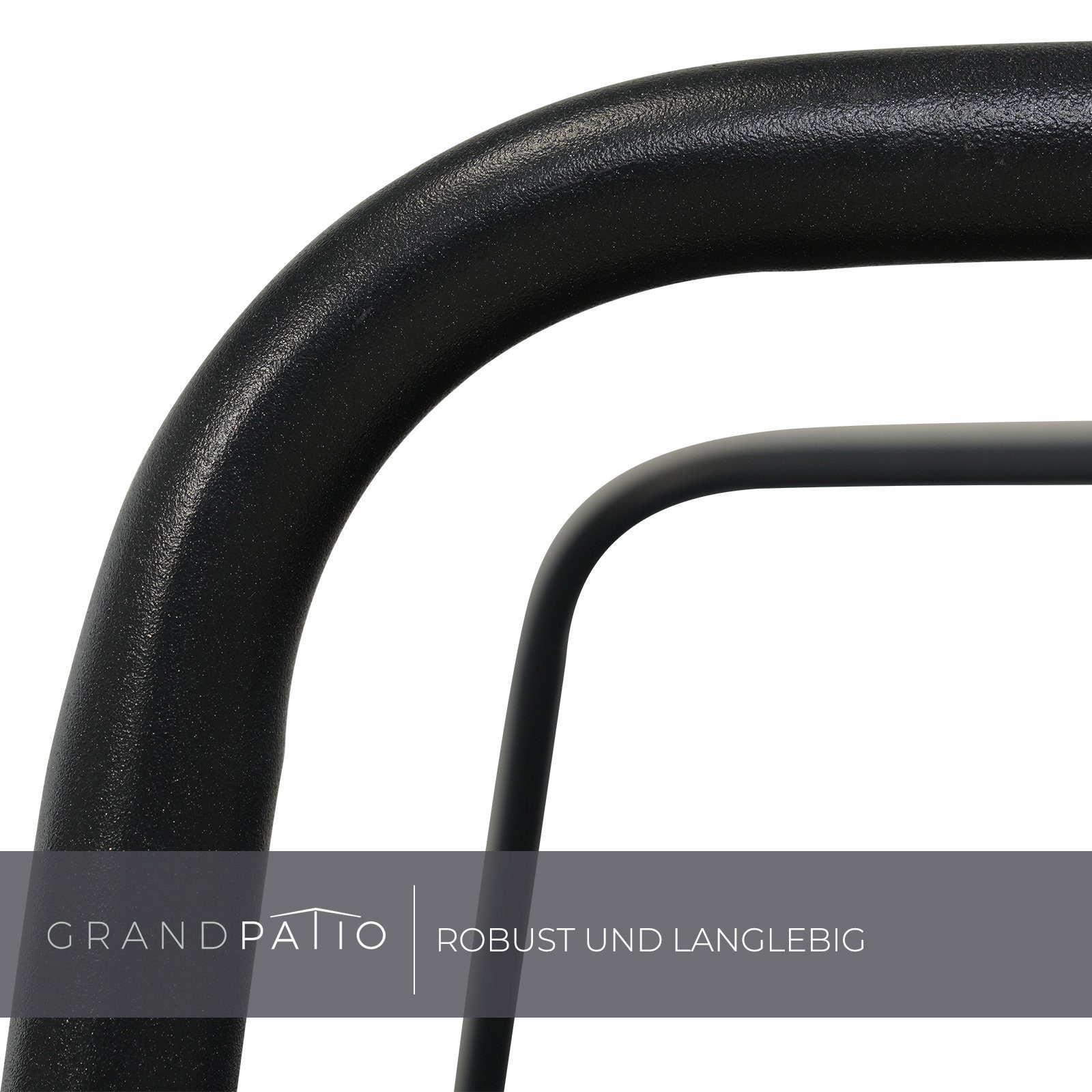 Grand patio Gartenlounge-Set Balkonset, Glas+Stahl, (Set, 4-tlg., 1 Couchtisch, 1 Sitzbank, 2 Stühlen)