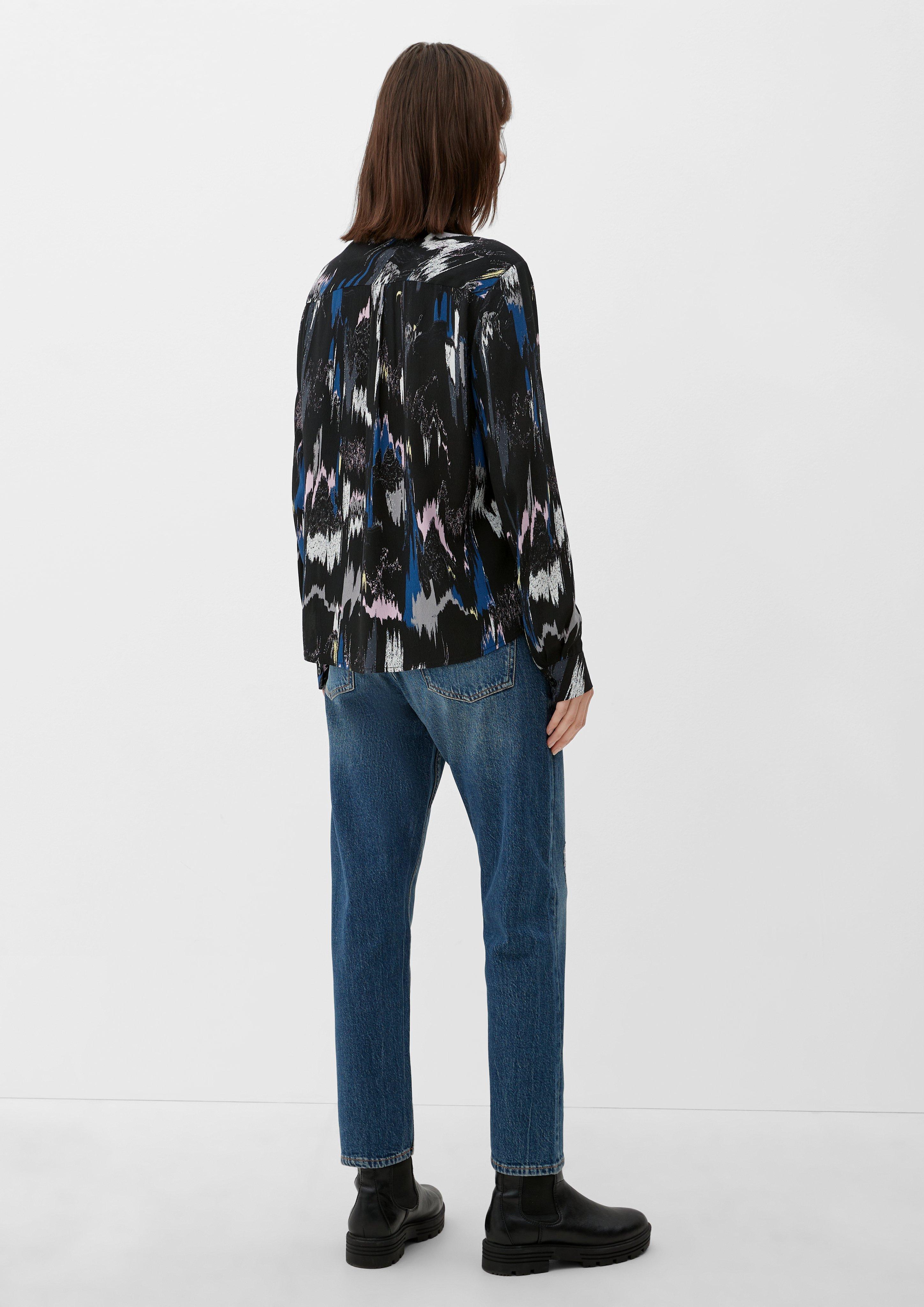 Viskosebluse mit Allovermuster  2124786-99A1