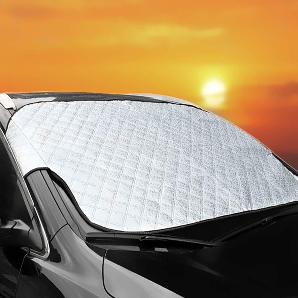 YUHRO Autosonnenschutz Abdeckung der Windschutzscheibe, Sonnenschutzdach aus Aluminiumfolie., 143 x 93 cm, Staubdicht, regensicher, frostsicher, wasserdicht,zusammenklappbar