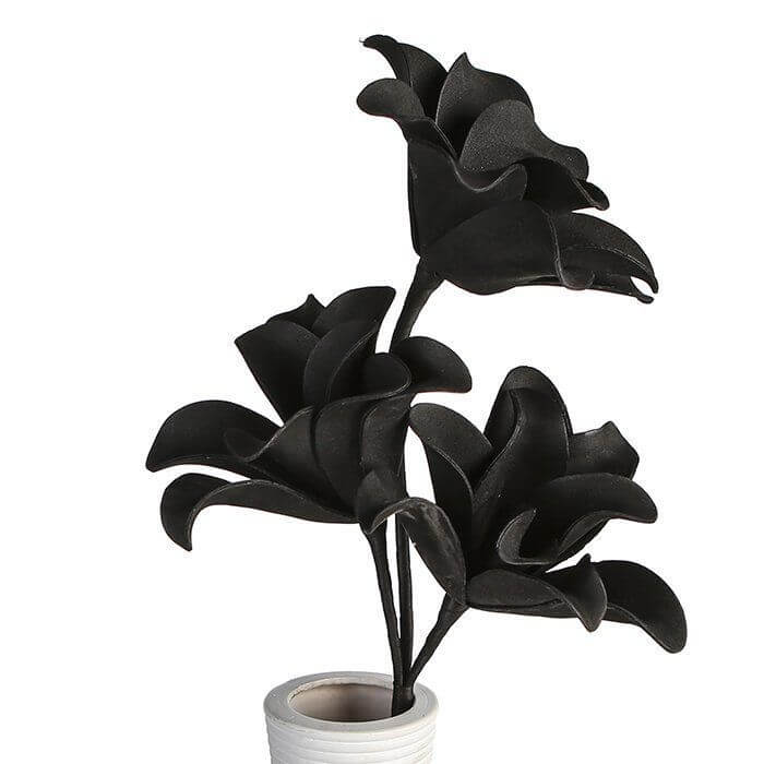 Foam Flower Kunstpflanze Schwarz 43 cm