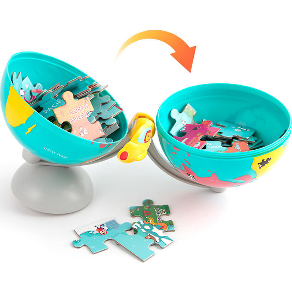 Puzzle Weltkarte mit Globus zum Aufbewahren