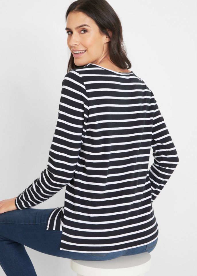 Langarmshirt mit U-Boot-Ausschnitt (2er Pack)