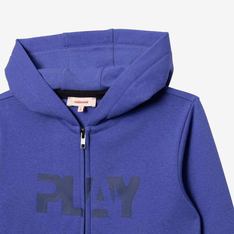 Cardigan garçon bleu visuel encre en coton recyclé Catimini