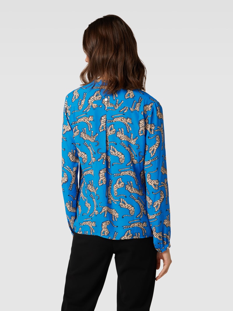 Bluse mit Allover-Print Modell 'REMIX' in royalblau