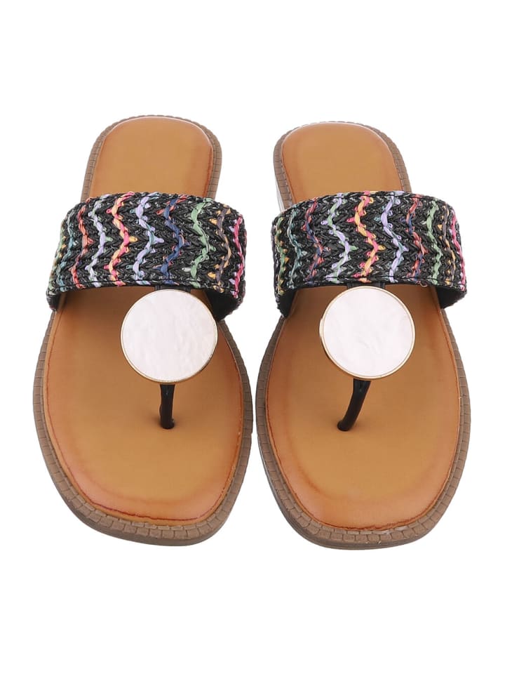 Ital-Design Sandale & Sandalette in Schwarz und Rosa günstig kaufen