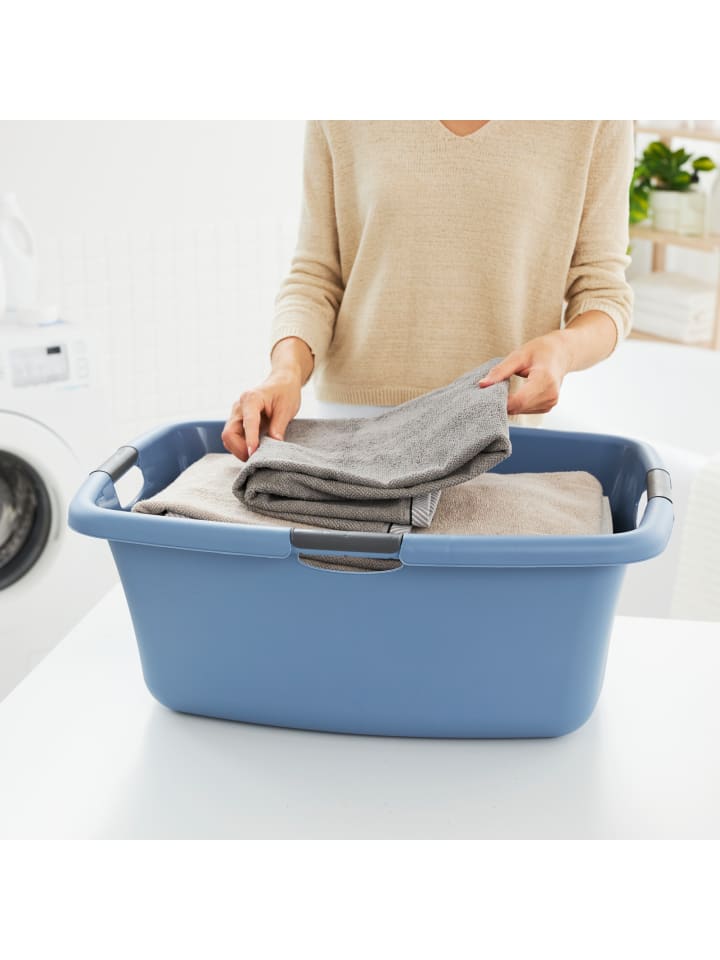 Rotho Flowers Wäschewanne 50l mit 4 Griffen, Kunststoff (PP) in Horizontblau günstig kaufen onesize