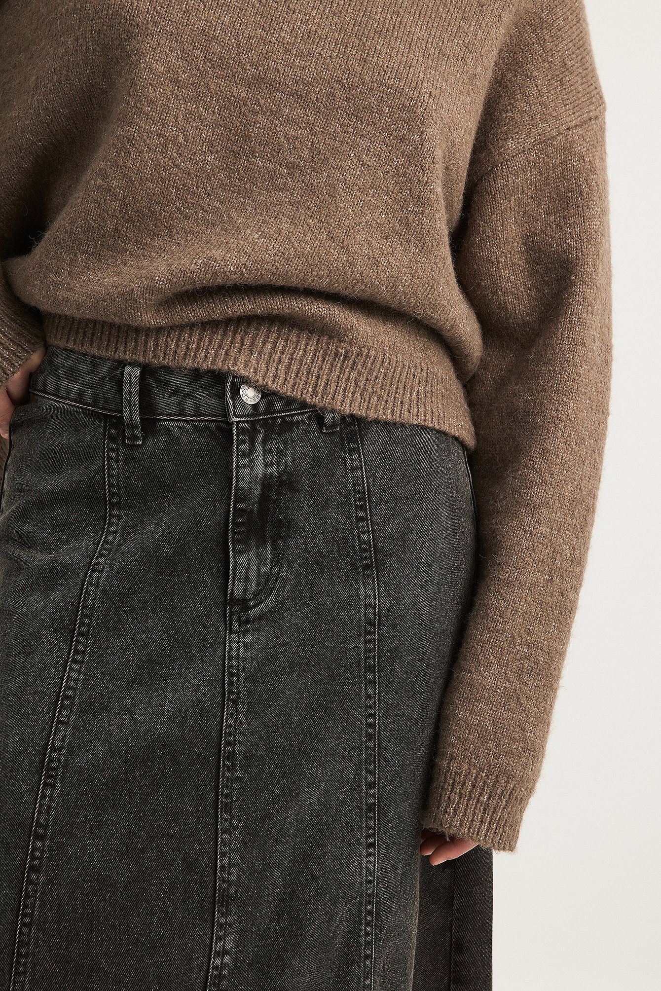 Weiter Jeans-Maxirock
