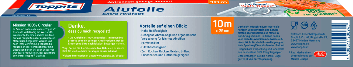 Alufolie Extra reißfest, 10 m