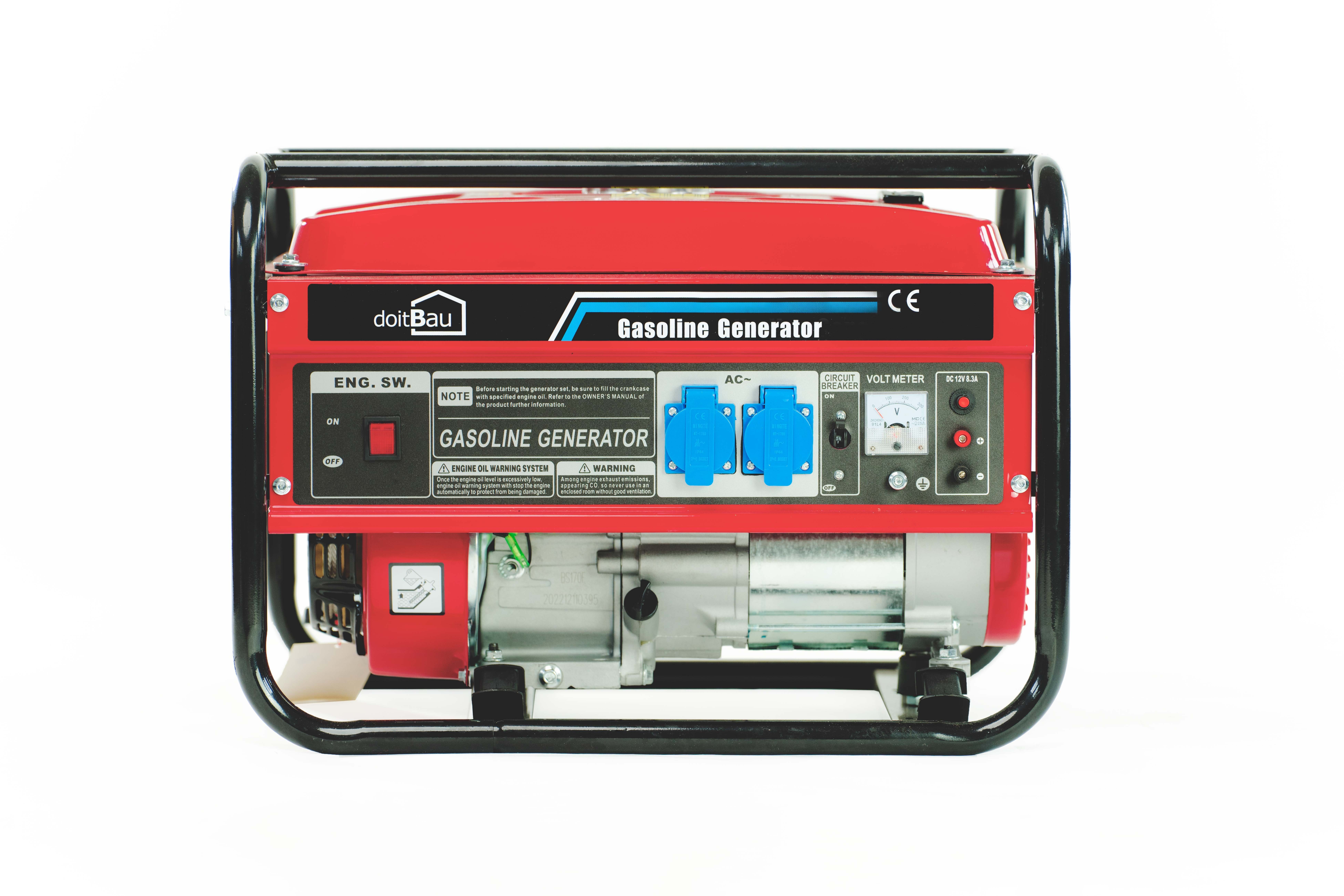 doitBau Stromgenerator 3000W Maxleistung und 2800W Nennleistung BS3500 mit 15 L Tank, 3,00 in kW, AVR;Voltmeter;Überlastschutz