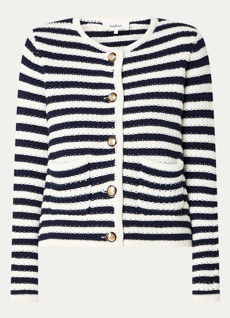 Cardigan gros tricotat Ba&sh Gaspard cu imprimeu în dungi
