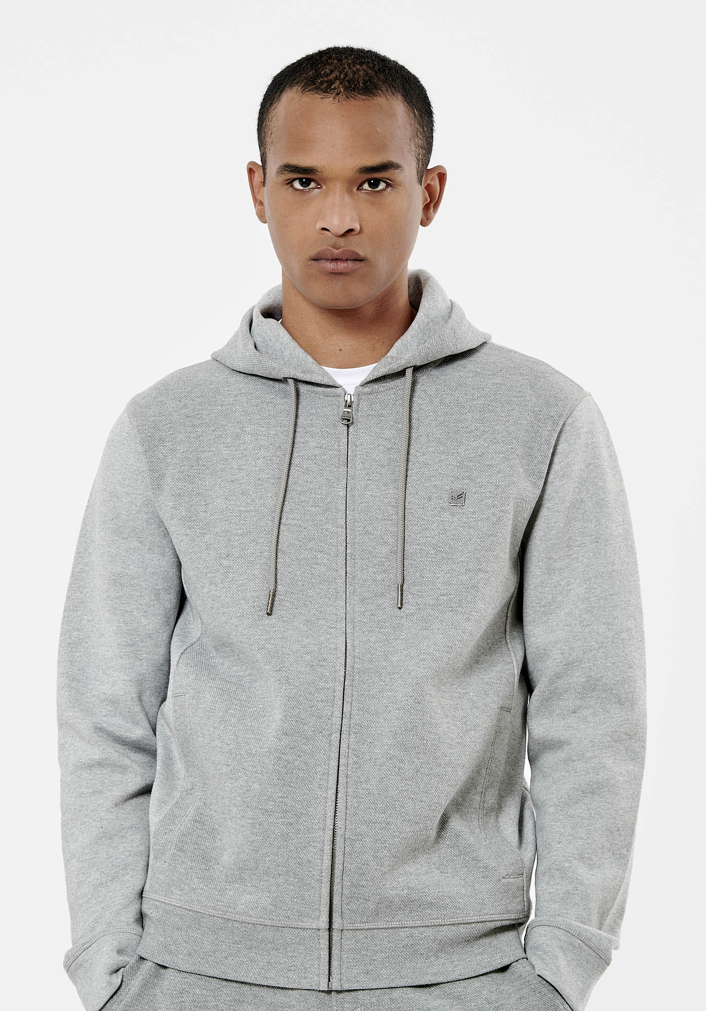 VOHO   Sweat zippé gris homme